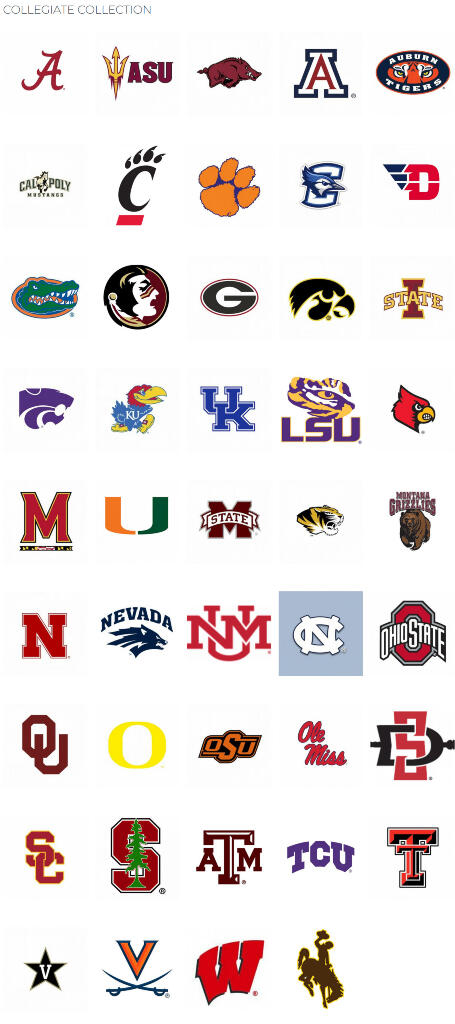 Collegiate Collection of Golf products and accessories with PRG